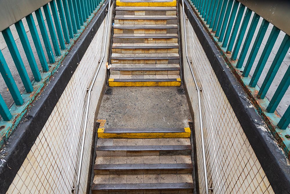 The Bronx-New York-USA Stairs descending to the subway art print by Emily Wilson for $57.95 CAD